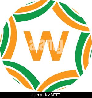 Ribbon Infinite Initial W Stock Vector