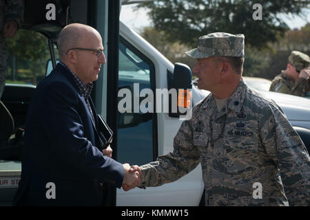 Mark. E. Mitchell, Acting Assistant Secretary of Defense (Special Operations/Low-Intensity Conflict), visits The Reef on Hurlburt Field, Fla., Nov. 30, 2017. Mitchell had lunch with Air Commandos to understand each Airman’s mission in Air Force Special Operations Command. (U.S. Air Force Stock Photo