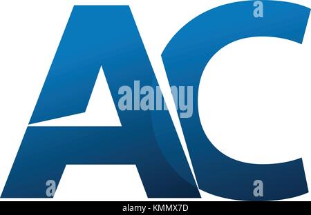 AC A C Letter Logo Design with Water Effect and Deep Blue Gradient