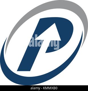 Process Planner Center Letter P Stock Vector