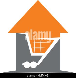 Home Cart Stock Vector