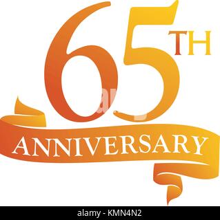 Happy birthday number 65, greeting card for sixty five year in modern