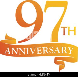 97 Year Ribbon Anniversary Stock Vector