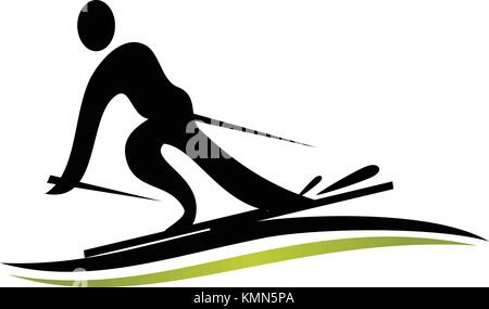 Ski Logo Design Template Vector Stock Vector