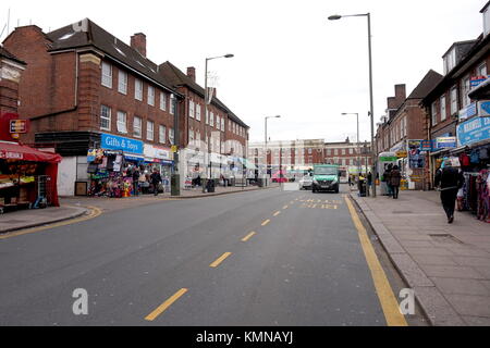 Street scene on Watling Avenue in Burnt Oak, Edgeware Road, London ...