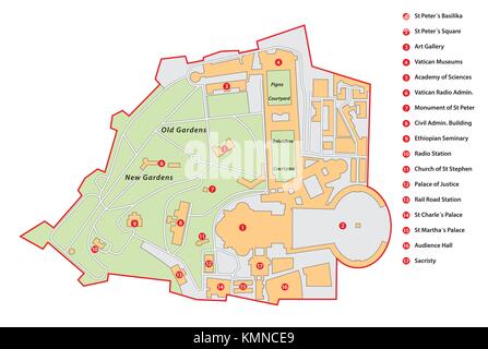 vatican city vector map Stock Vector