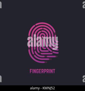 Fingerprint gradient logo Stock Vector