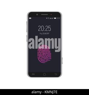 Smartphone with locked screen Stock Vector
