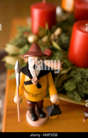 Traditional German Rauchermann incense burner man with smoking pipe - Munich, Germany - December 2009 Stock Photo