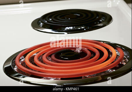 Red hot heating element on stove top Stock Photo - Alamy