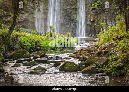 The Hatea River below the Whangarei Falls in Northland, New Zealand. Stock Photo