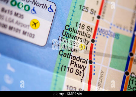 Closeup detail of the New York City map Stock Photo