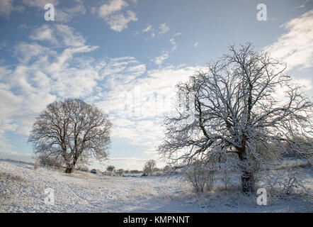 Kidderminster, UK. 9th December, 2017. UK weather: Worcestershire wakes to an icy Winter Wonderland with snow still covering much of the county after yesterday's heavy snowfalls. Credit: Lee Hudson/Alamy Live News Stock Photo