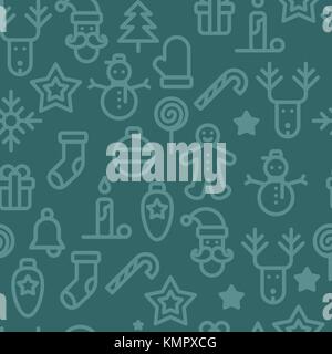 Christmas symbols seamless pattern simple vector illustration. Stock Vector