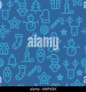 Christmas symbols seamless pattern simple vector illustration. Stock Vector