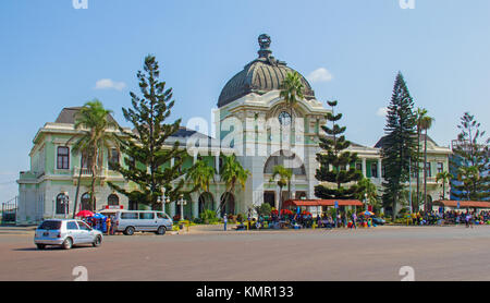 MAPUTO, MOZAMBIQUE - APRIL 29: Central train station of Maputo, Mozambique on April 29, 2012. Stock Photo