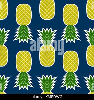 Pineapple Seamless Tropical Fruit Texture Stock Vector