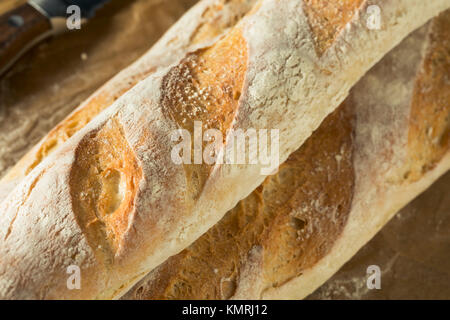 Homemade Crusty French Bread Baguette Ready to Eat Stock Photo