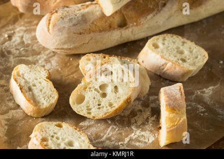 Homemade Crusty French Bread Baguette Ready to Eat Stock Photo