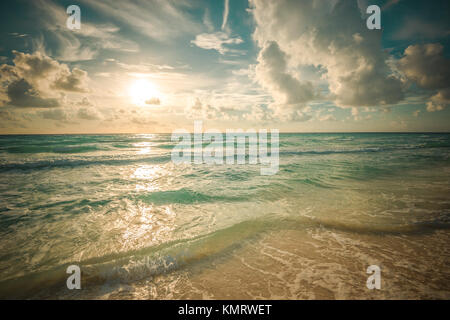 beach, sea and deep blue sky Stock Photo
