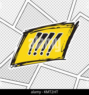 Comic book speech bubble, cartoon sound effect. Hand drawn pop art style sign vector illustration Stock Vector