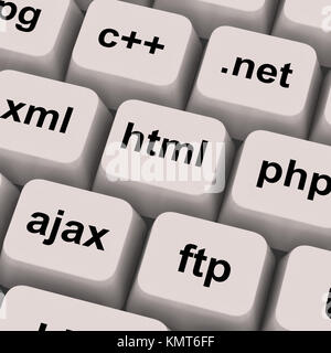 Programming Languages And Computer Communication Protocols Keys Stock Photo