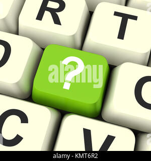 Question Mark Key On Keyboard Showing Help Confused And Doubt Stock Photo
