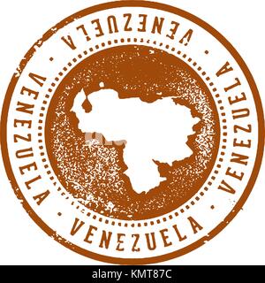 Venezuela vintage map. Grunge map of the country with distressed ...