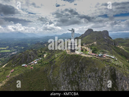 The largest statue of Jesus in Asia located in Buntu Burake in the regency of Tana Toraja - South Sulawesi. Stock Photo