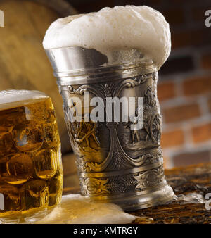 wonderful craft beer poured into a glass Stock Photo