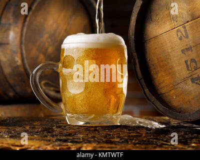 wonderful craft beer poured into a glass Stock Photo