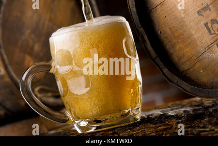 wonderful craft beer poured into a glass Stock Photo