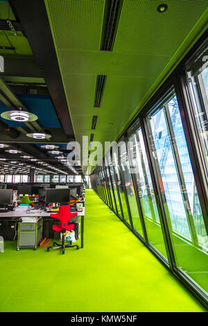 Colourful vibrant modern open plan office inside The Leadenhall Building, London, UK Stock Photo