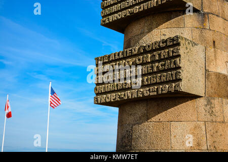 The Omaha Beach war memorial in Normandy France honoring soldiers who died during the invasion Stock Photo