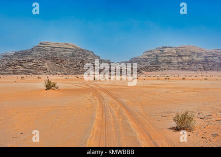 Desert landscape under blue skies