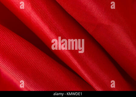 Red silk textile background Stock Photo