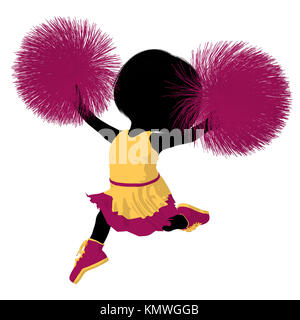 Little cheer girl on a white background Stock Photo