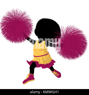 Little cheer girl on a white background Stock Photo