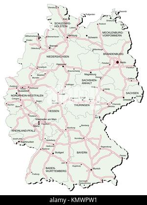 Vectorial map of Germany with provinces No gradients and blends Every ...