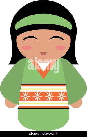 Geisha cartoon avatar Stock Vector