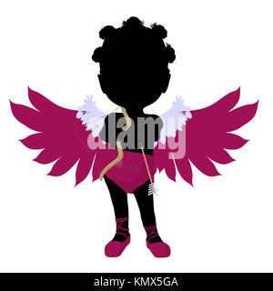 Little african american cupid girl on a white background Stock Photo