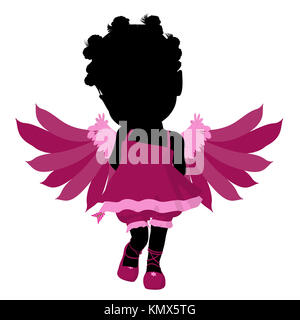 Little african american cupid girl on a white background Stock Photo