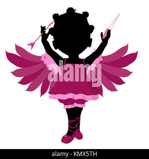 Little african american cupid girl on a white background Stock Photo