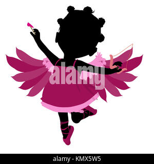 Little african american cupid girl on a white background Stock Photo