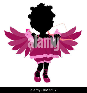 Little african american cupid girl on a white background Stock Photo