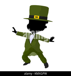 Little african american leprechaun girl on a white background Stock Photo