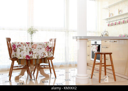 interior of the modern apartment, view of kitchen horizontal shot Stock Photo