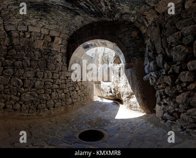 View from a grotto in the ancient Armenian temple complex Geghard Stock Photo