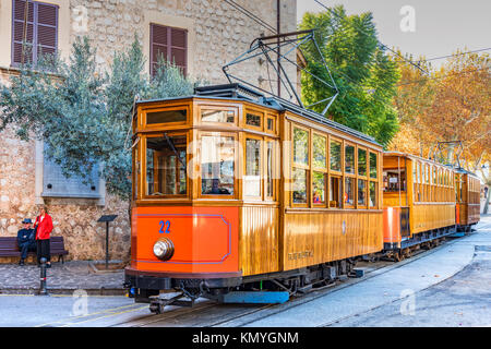 Tranvia de Soller heritage tramway, Soller, Majorca, Balearic Islands, Spain Stock Photo