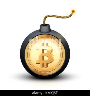 Bitcoin bomb symbol Stock Vector